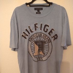 Vintage Tommy Hilfiger cotton embroidered Tshirt in baby blue